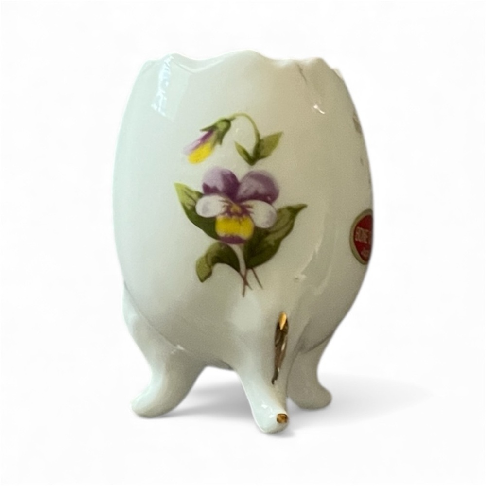 Tripod Feet • Floral Pansy Design • Collectible Mini Decor